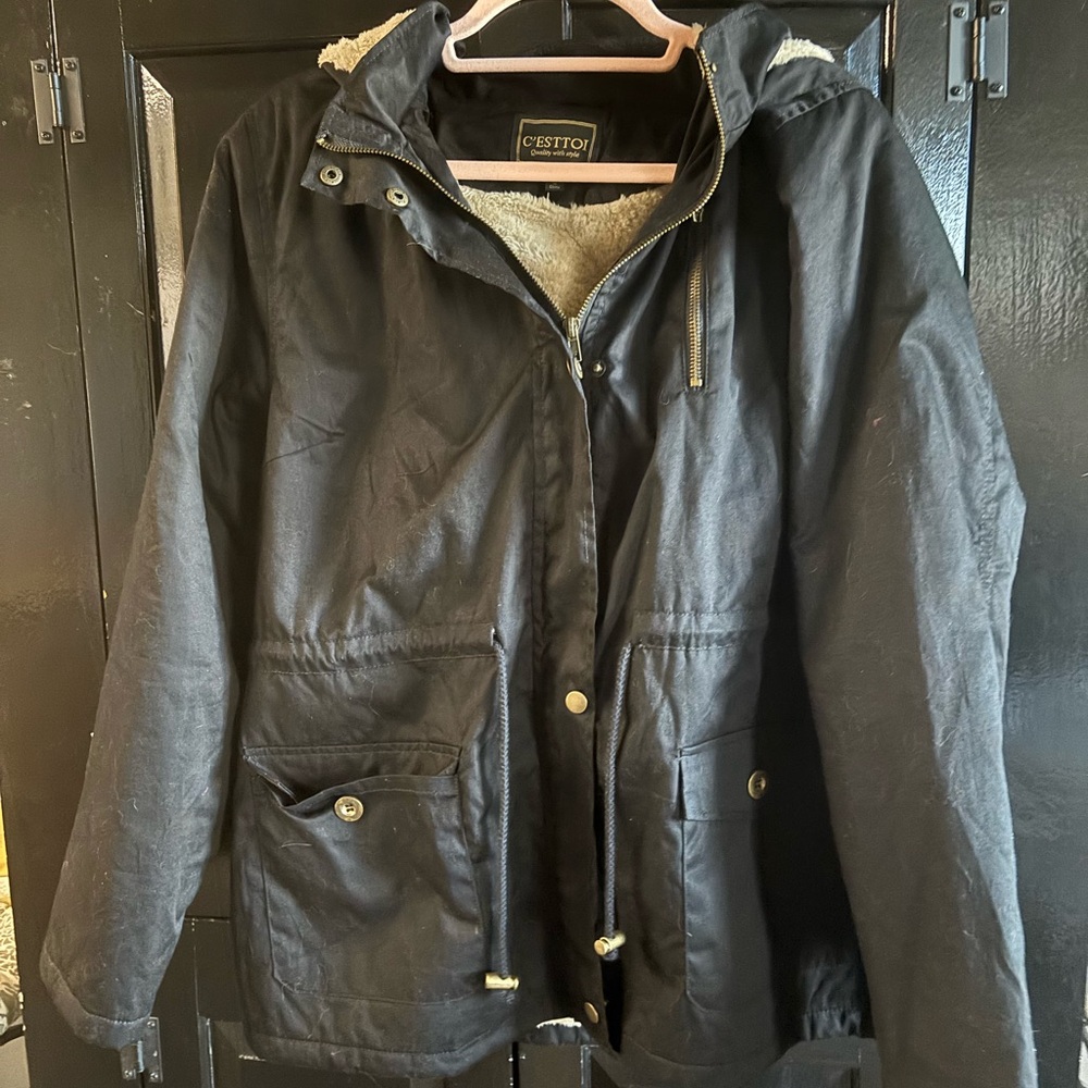 C'est Toi Black Hooded Jacket. NEVER WORN, ONLY TRIED ON. MAKE ME AN OFFER!